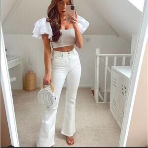 ZARA THE BLISS STRAIGHT JEANS ECRU